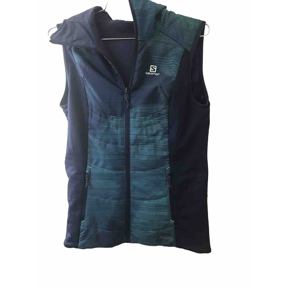 Salomon Women’s  Reversible Blue Hooded Vest  Size XS
